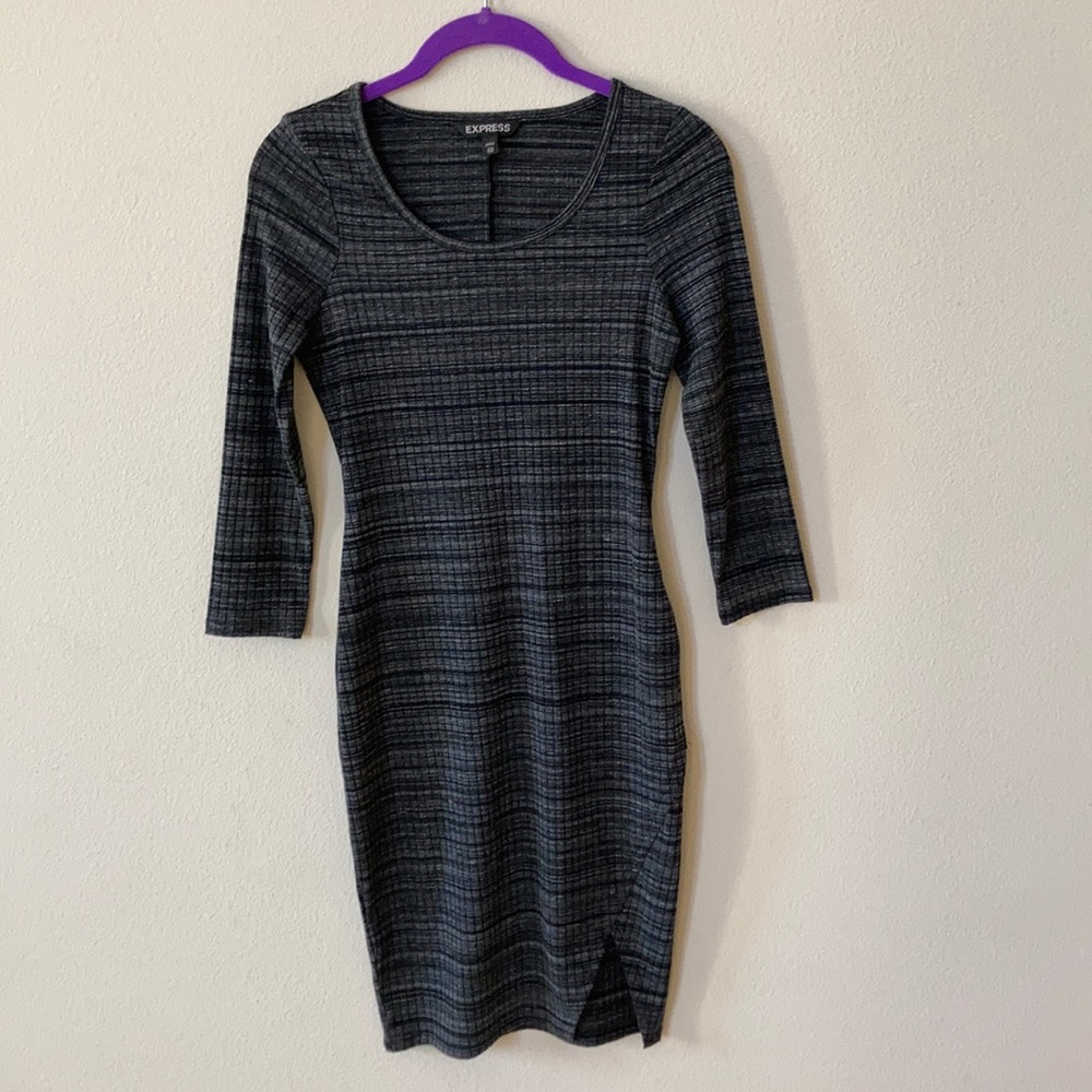 Express Charcoal Grey Form fitting Dress XXS